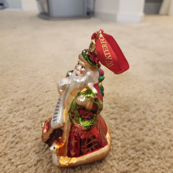 Vintage Waterford “Checking it Twice” Blown Glass Christmas Tree Ornament 6" - Picture 4 of 5